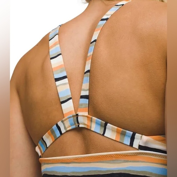 prAna Womens Marine Street Swim Top Xs in Water Stripe - Picture 3 of 3